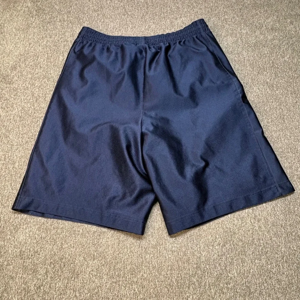 Nike Basketball Shorts Mens Large Navy Blue Mesh Athletic Gym Drawstring Swoosh